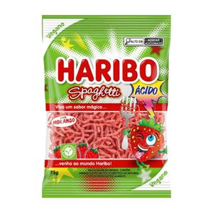 Bala Sticks Spaghetti Sabor Morango Haribo 75g