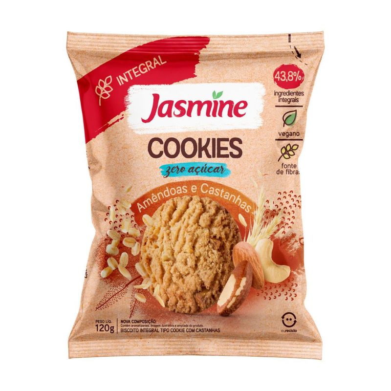 155111-Cookies-Integrais-Zero-Acucar-Sabor-Amendoas-e-Castanhas-Jasmine-120g