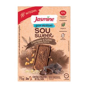 Biscoito de Gotas de Chocolate Sem Açúcar Jasmine Sou Sweet 75g