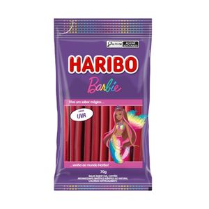 Bala Stickis Barbie Sabor Uva Haribo 70g