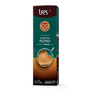 Cápsula de Café Espresso Pleno Tres 3 Corações 80g com 10 Unidades