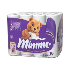 Papel Higiênico Folha Dupla Mimmo 30m com 16 Unidades