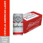 Pack Cerveja Lager Lata Budweiser 310ml 15 Unidades | Mambo Pack Cerveja Lager Lata Budweiser 310ml 15 Unidades | Mambo