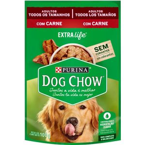 Ração Sabor Carne ao Molho Adulto Dog Chow Sachê 100g