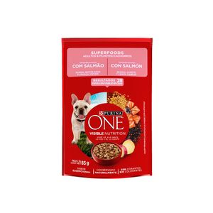Ração Úmida Salmão Cães Adultos e Filhotes Purina One Sachê 85g