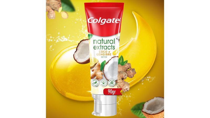 Creme Dental Natural Extracts Coco e Gengibre Colgate 90g |Mambo