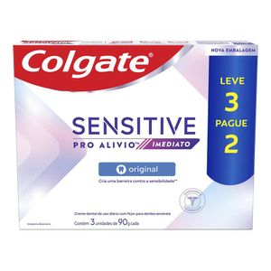 Creme Dental para Sensibilidade Sensitive Pro Alívio Colgate 90g com 3 Unidades