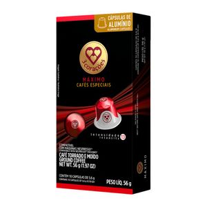 Cápsula de Café Máximo Cafés Especiais 3 Corações 56g com 10 Unidades