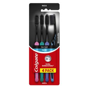 Escova Dental Slim Soft Black Colgate 4 unidades