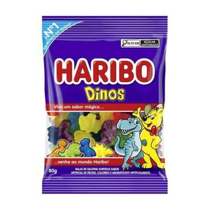 Bala de Gelatina Dinos Haribo 80g