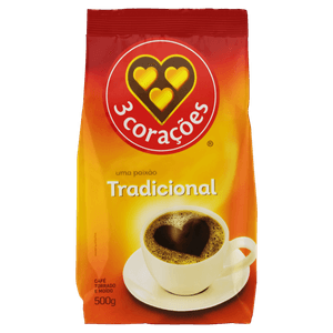 Café Torrado e Moído Tradicional 3 Corações 500g