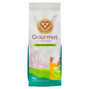 Café Torrado e Moído Gourmet Cerrado Mineiro 3 Corações 250g