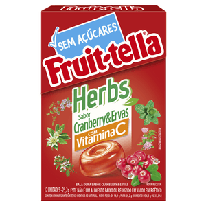 Bala Dura de Cranberry  e Ervas Fruit-tella 25,2g