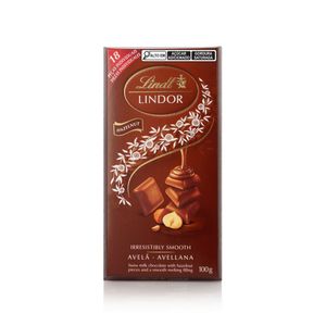 Chocolate Lindt Lindor Singles Ao Leite com Avelã 18 unidades 100g