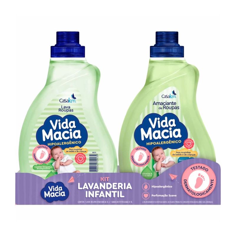276121-Kit-Lava-roupas-Liquido-Glicerina-e-Erva-Doce-1L---Amaciante-1L-Vida-Macia