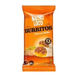 Burritos Carne Com Cheddar Nacho Loco 400g com 4 Unidades