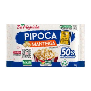 Milho de Pipoca para Micro-ondas Manteiga com Sal Marinho Da Magrinha 90g