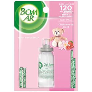Refil Aromatizador Click Spray Cheirinho de Talco Bom Ar 12ml