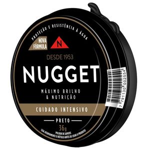 Graxa para Sapato em Pasta Cor Preta Nugget Lata 36g