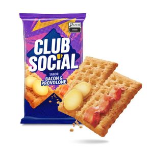 Pacote Biscoito Bacon & Provolone Club Social 141g 6 Unidades