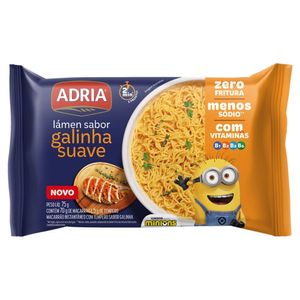 Macarrão Instantâneo Lámen Galinha Suave Minions Adria 75g