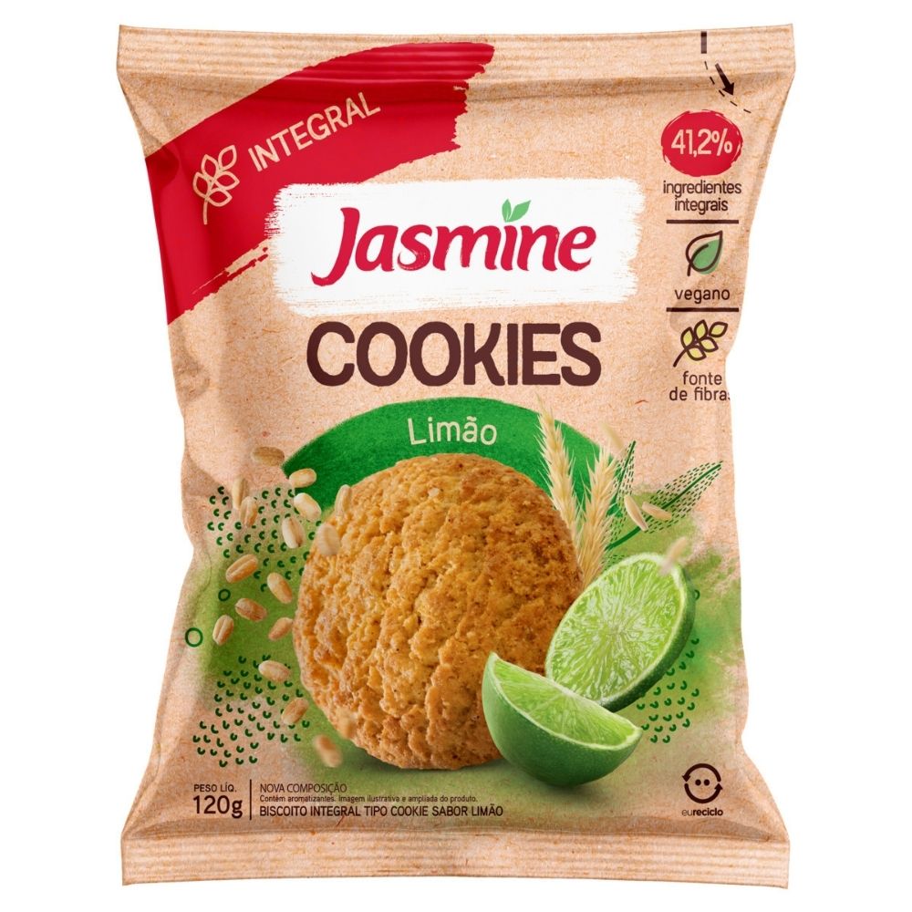 Biscoito Cookie Vegano Integral Limão Jasmine 120g| Mambo