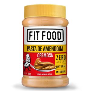 Pasta de Amendoim Cremosa Sem Açúcar Fit Food Pote 450g