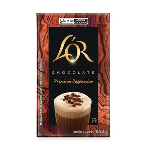 Café Solúvel Cappuccino Premium Chocolate L'or Sachê 156,8g com 8 Unidades