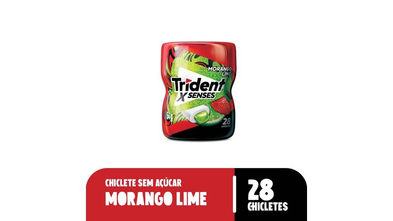 Chiclete de Morango Lime Sem Açúcar Trident XSenses 54g | Mambo