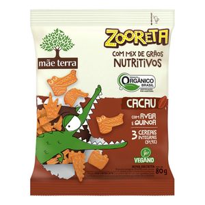 Biscoito Orgânico Zooreta Cacau com Aveia e Quinoa Mãe Terra 80 g