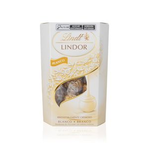 Caixa de Bombons Chocolate Branco Lindt Lindor 200g Com 16 unidades