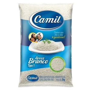 Arroz Polido Longo Fino Tipo 1 Camil Pacote 2 kg