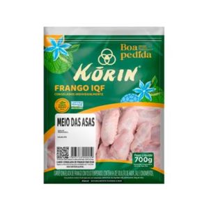 Meio das Asas de Frango IQF Congelado Korin 700g