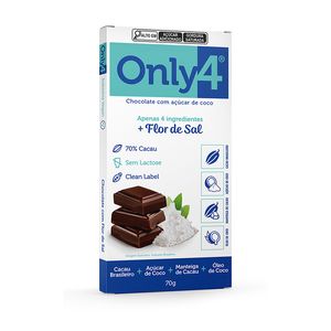 Chocolate 70% Cacau Flor de Sal Zero Lactose Only4 70g
