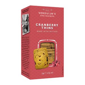 Biscoito Wafer Cranberry e Raspberry Verduijns 75g