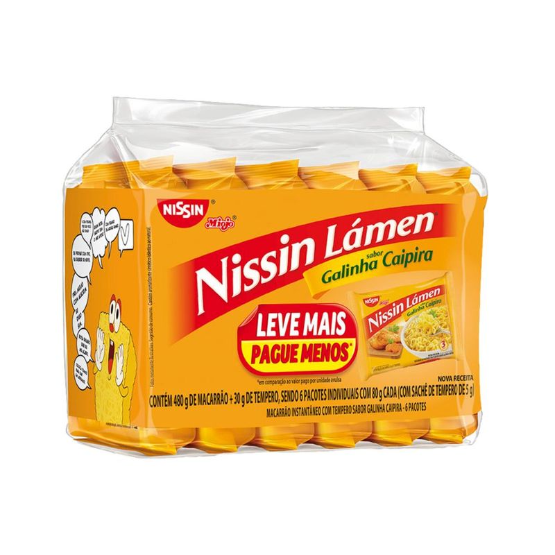 281780-Macarrao-Instantaneo-Galinha-Caipira-Leve-Mais-Pague-Menos-Nissin-510g-com-6-Unidades