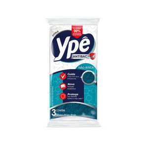 Esponja Anatômica Não Risca Antibac Ypê 3 Unidades