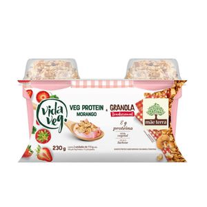 Iogurte Proteico de Morango com Granola Tradicional Mãe Terra + Vida Veg 230g