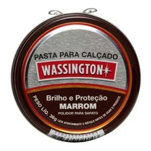 Pasta para Calçados Cor Marrom Wassington Lata 36g