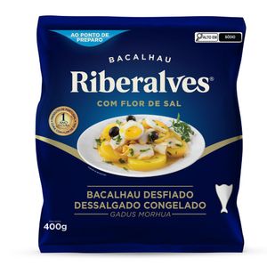 Bacalhau Desfiado Dessalgado com Flor de Sal Congelado Riberalves 400g
