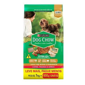 Ração Dog Chow Sabor Carne, Frango e Arroz Purina 1kg