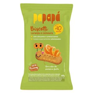 Biscoito de Laranja e Cenoura Sem Adição de Açúcar Papapá Biscotti 60g