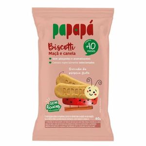 Biscoito de Maçã e Canela Sem Adição de Açúcar Papapá Biscotti 60g