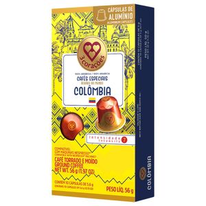 Cápsula de Café Espresso Colômbia 3 Corações 56g com 10 Unidades