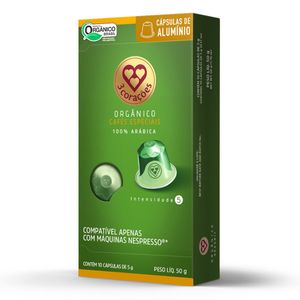 Cápsula de Café Orgânico 3 Corações com 10 Unidades