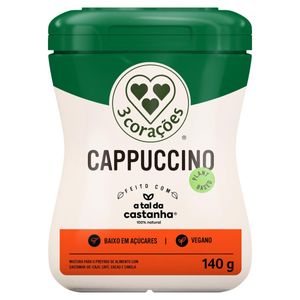 Café Solúvel Cappuccino Vegano 3 Corações Pote 140g