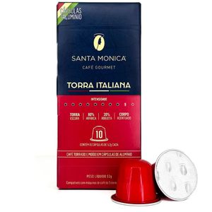 Café Gourmet em Cápsulas Torra Italiana Santa Monica 52g com 10 Unidades
