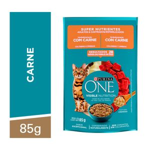 Ração Úmida Carne Gatos Adultos e Filhotes Purina One Sachê 85g