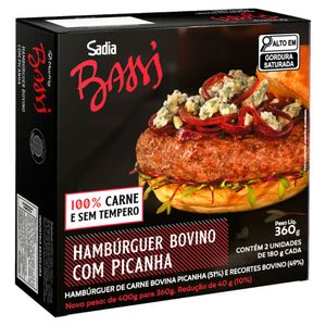 Hambúrguer Bovina com Picanha Sadia Bassi 360g