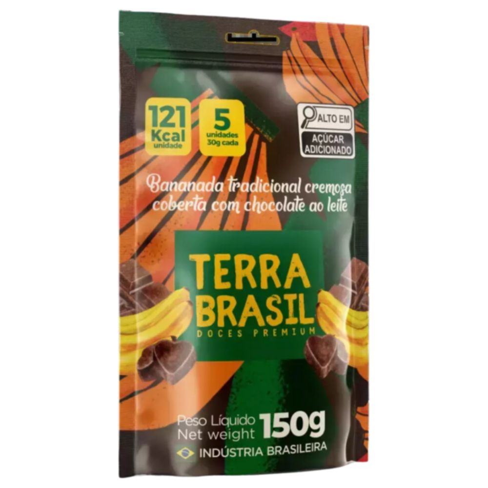 Bananada Tradicional Coberta com Chocolate ao Leite Terra Brasil
